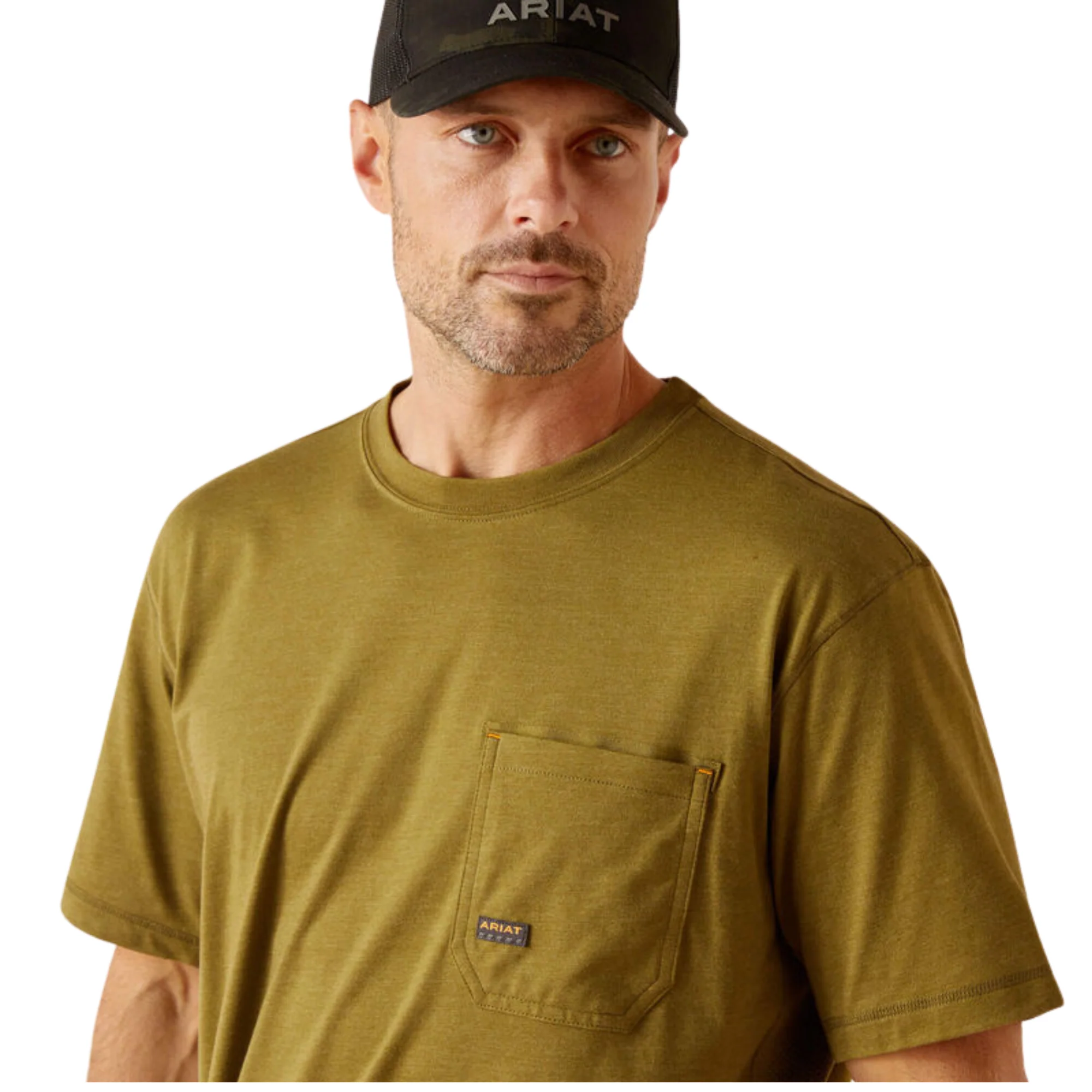 Ariat Men's Rebar Workman Born T-Shirt - Lichen Heather - Image 5