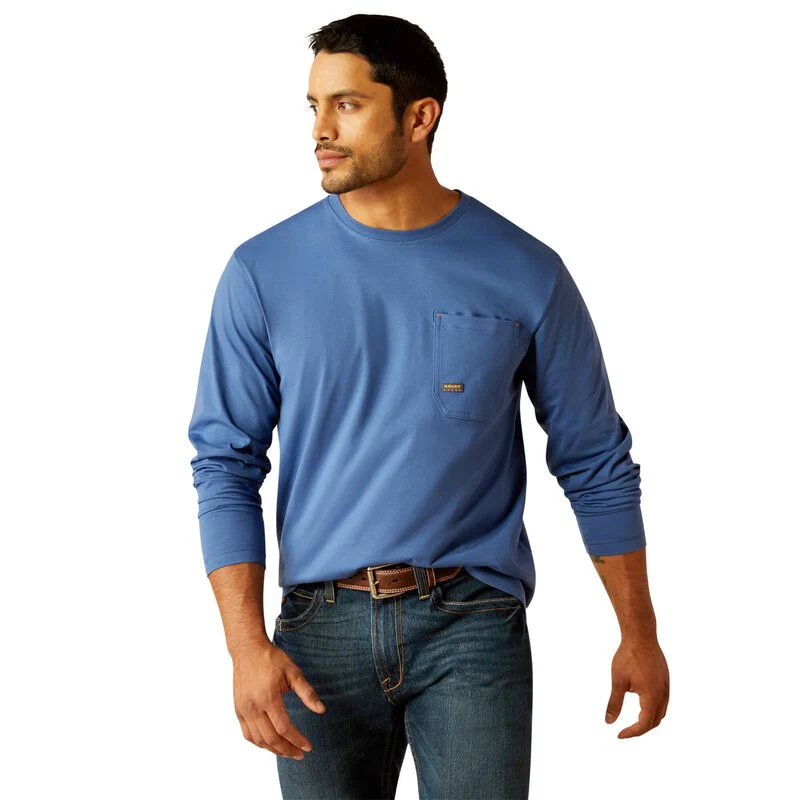 Ariat Men's Rebar Workman Diamond Logo Long Sleeve Shirt - Assorted Colours - Image 2
