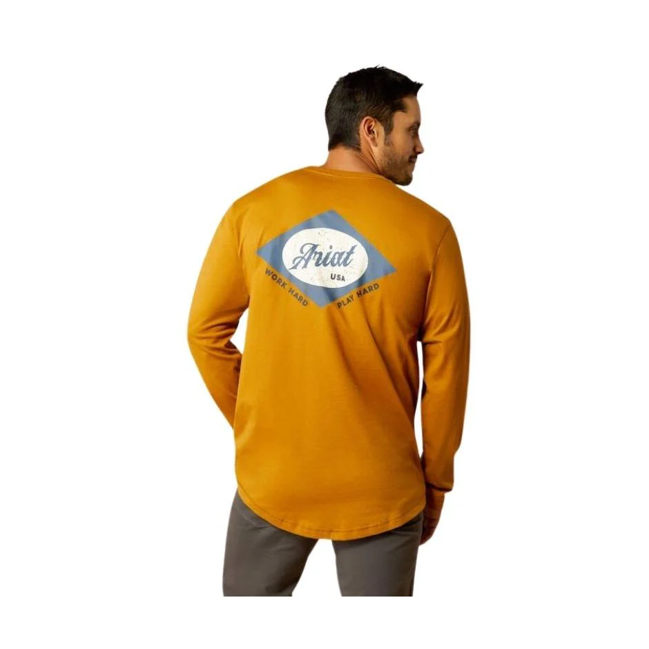 Ariat Men's Rebar Workman Diamond Logo Long Sleeve Shirt - Assorted Colours - Image 3