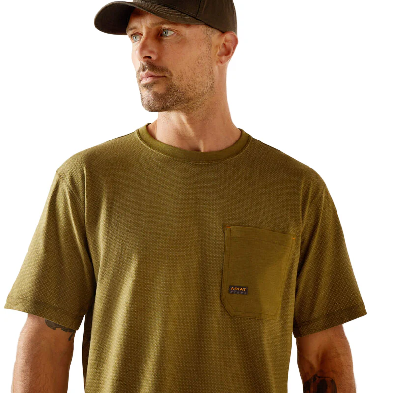 Ariat Men's Rebar Workman T-Shirt - Lichen Heather - Image 4