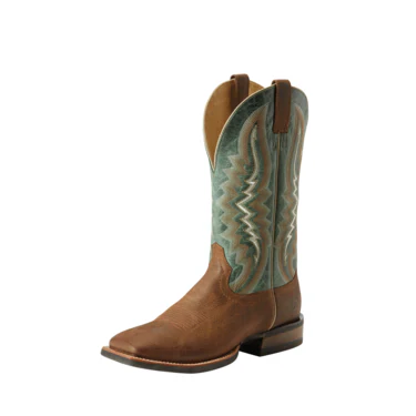 Ariat Men's Relentless Short Round Western Boot - Latigo Tan/Lucky Clover