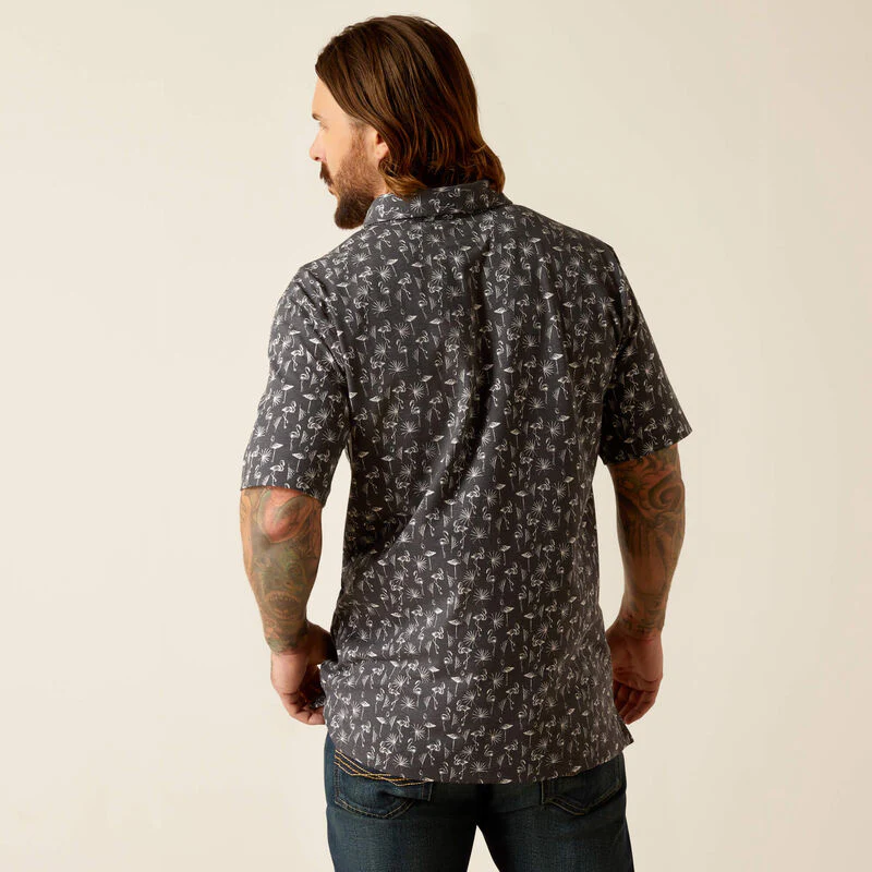 Ariat Men's Retro Polo - Ebony Grey - Image 2