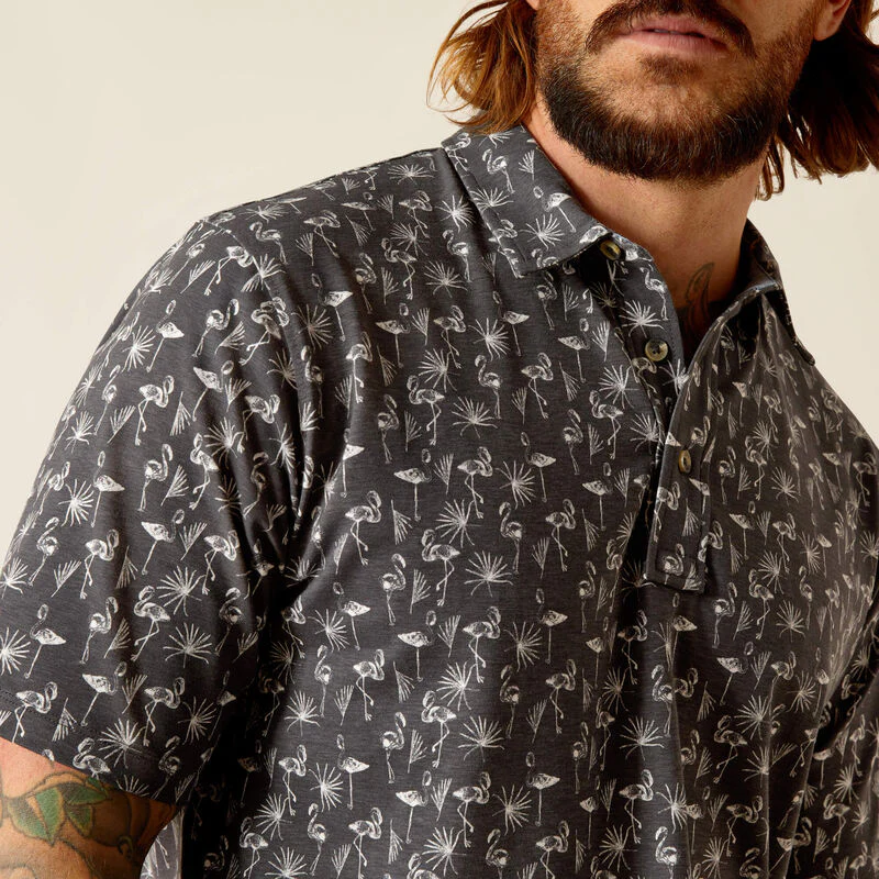 Ariat Men's Retro Polo - Ebony Grey - Image 3