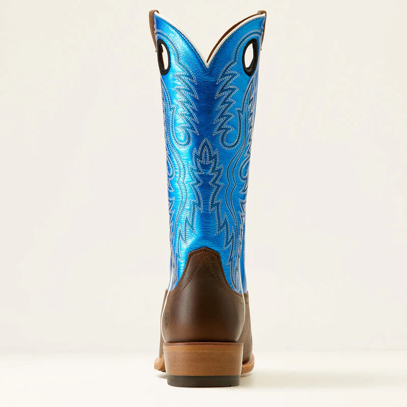 Ariat Men's Ringer Cowboy Boot - Tobacco Toffee/Bright Blue Patent - Image 3