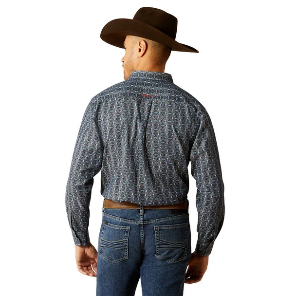 Ariat Men's Rochard Long Sleeve Shirt - Chambray Blue - Image 3