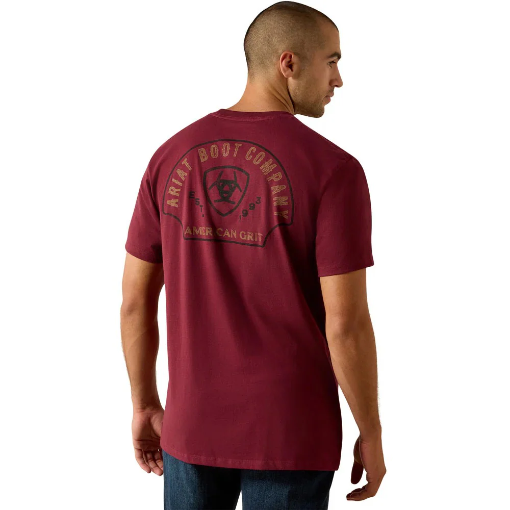 Ariat Men's Shell Game Short Sleeve Tee Shirt - Maroon Brown - Image 4