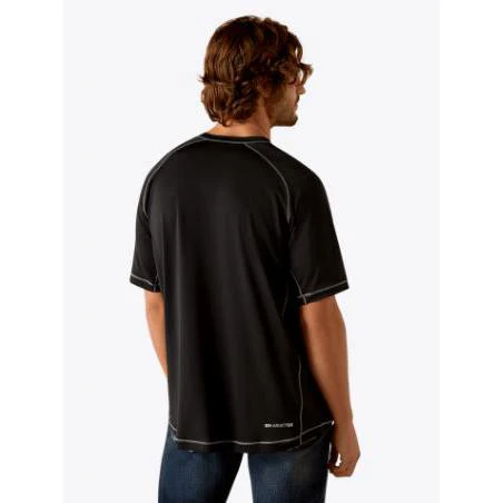 Ariat Men's Short Sleeve Airflow 360 Tee Shirt- Black - Image 2