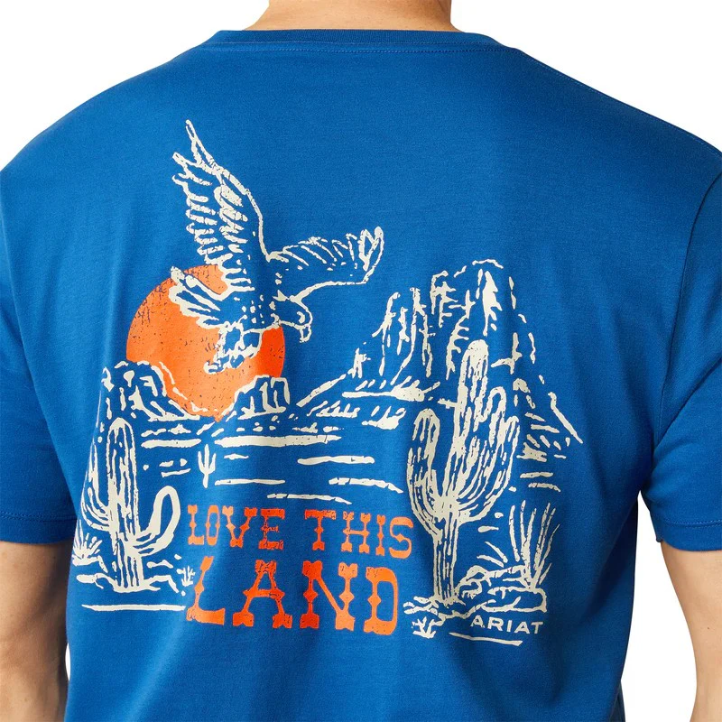 Ariat Men's Mo Ab Eagle Tee Shirt-Royal Blue - Image 2