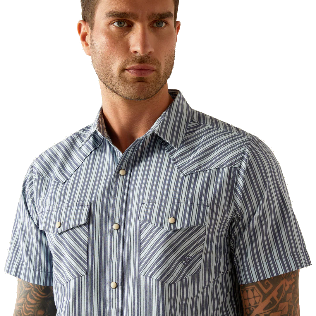 Ariat Men's Short Sleeve Hyder Retro Fit Shirt - Blue