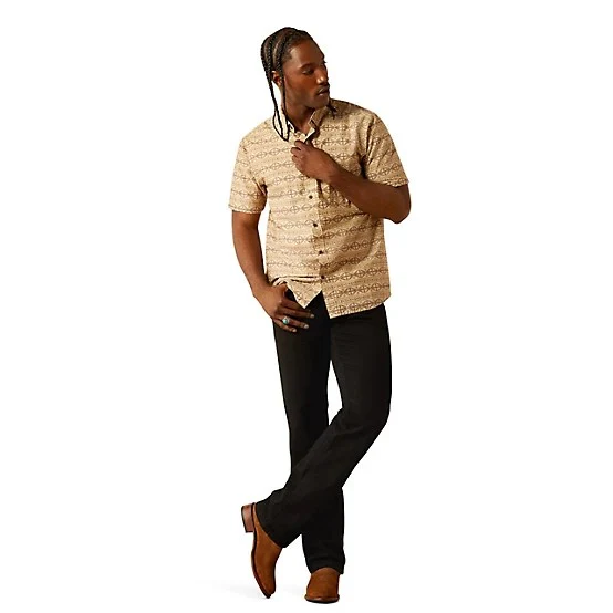 Ariat Men's Short Sleeve Merritt Modern Fit Shirt - Grey - Image 2