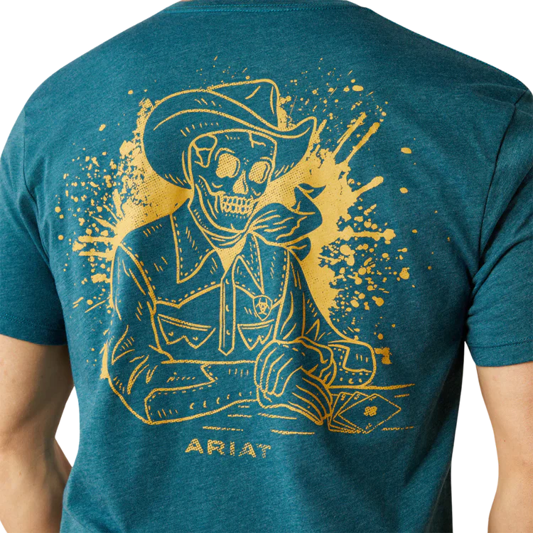 Ariat Men's Short Sleeve Played Out Tee Shirt - Deep Sea Heather - Image 2