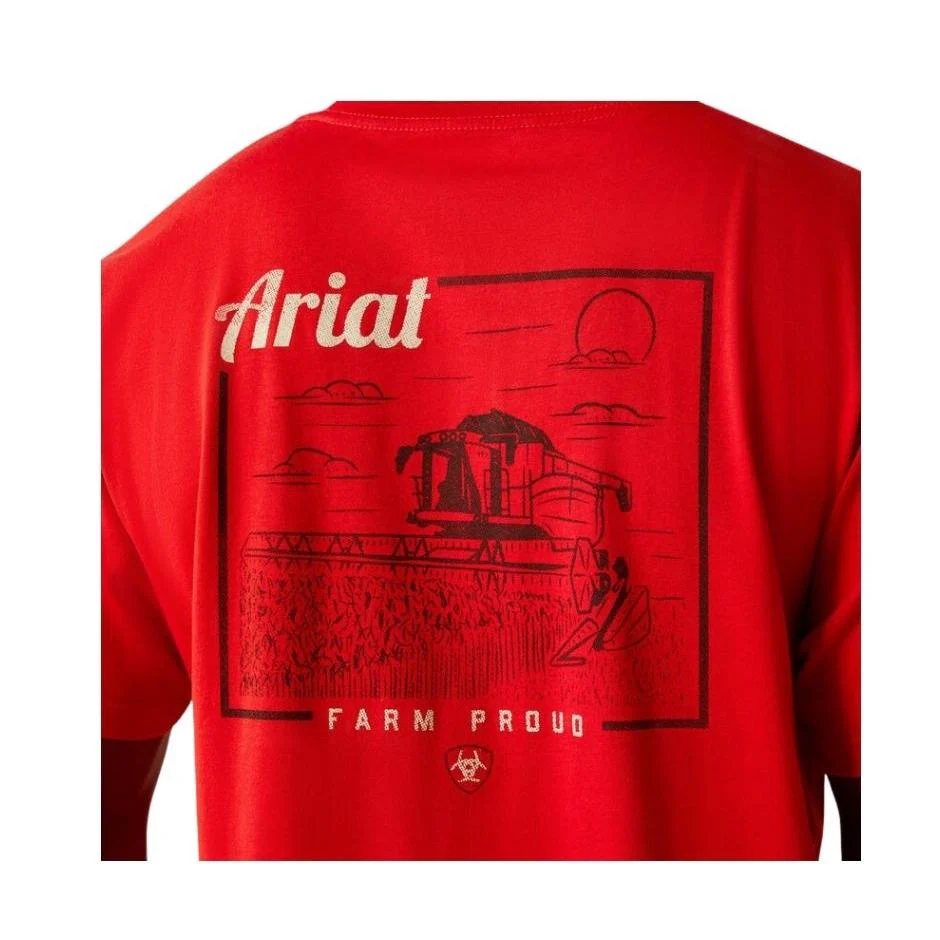 Ariat Men's Short Sleeve Proud Farmer Tee Shirt- Red - Image 2