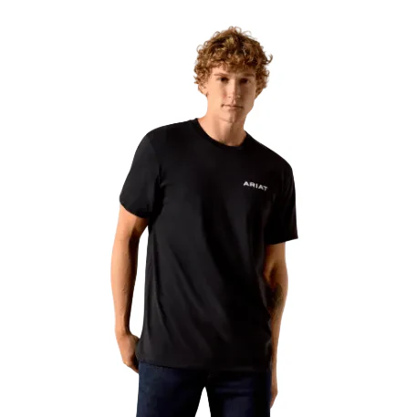 Ariat Men's Short Sleeve Stipple Steer Classic Fit Tee Shirt - Black