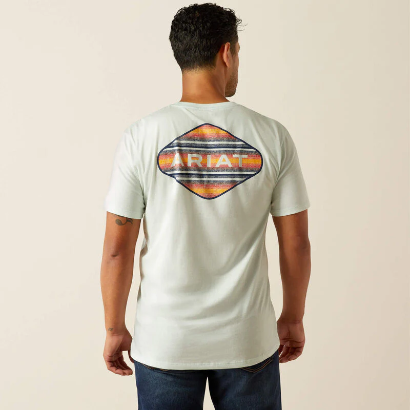 Ariat Men's Short Sleeve Sunrise Bar Hex Tee Shirt- Glacier - Image 2