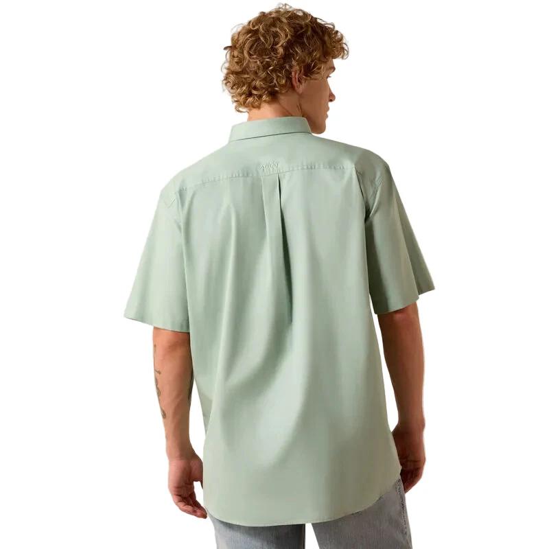 Ariat Men's Short Sleeve Twill Classic Fit Shirt - Silt Green - Image 2