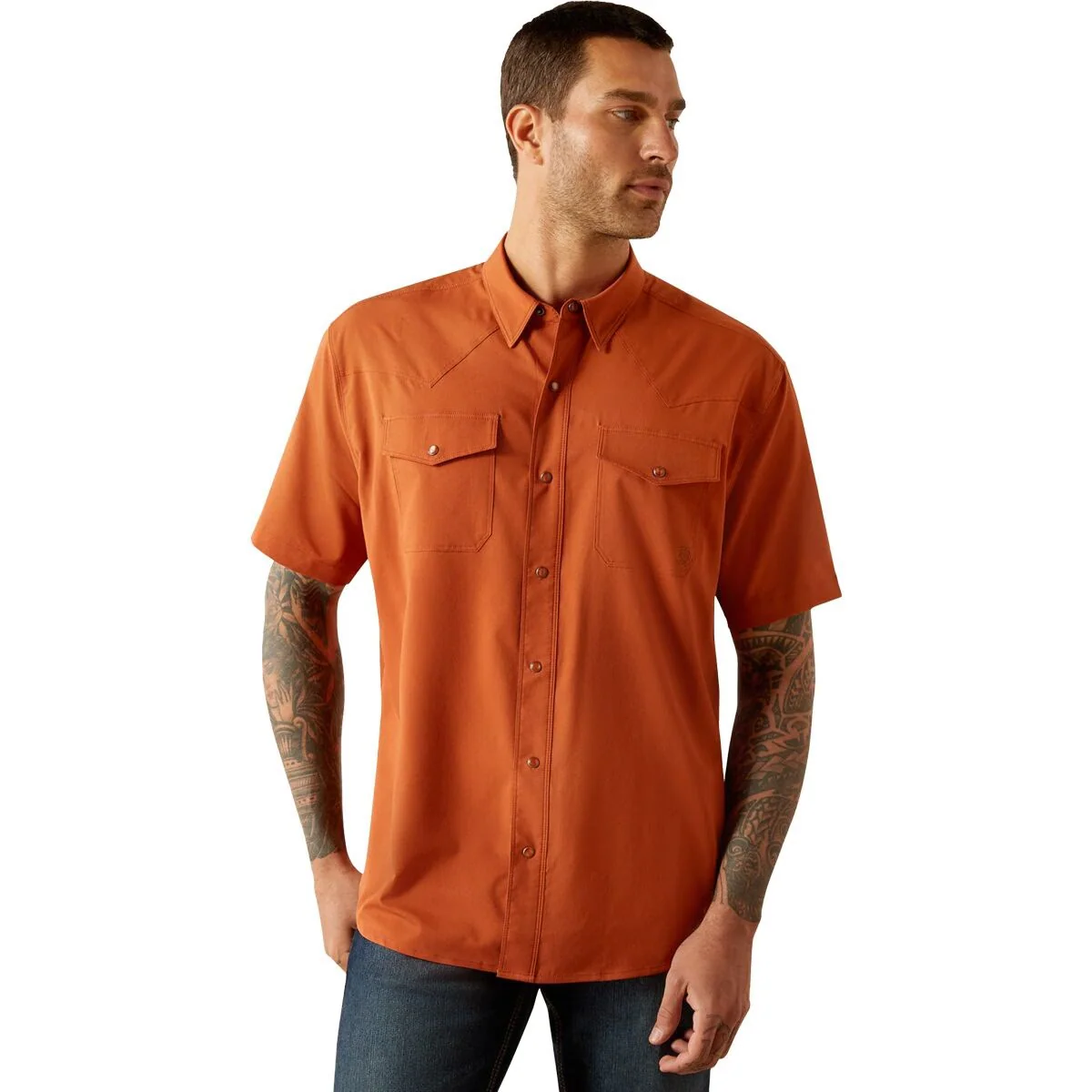 Ariat  Men's Short Sleeve VentTEK Western Fitted Shirt - Assorted Colours - Image 2