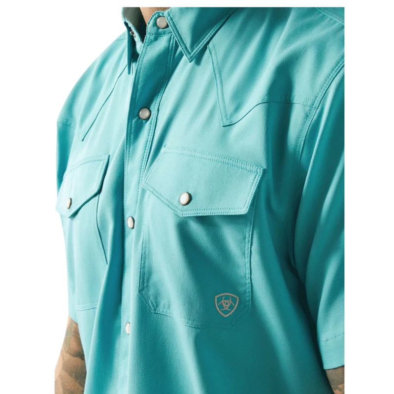 Ariat  Men's Short Sleeve VentTEK Western Fitted Shirt - Assorted Colours - Image 3