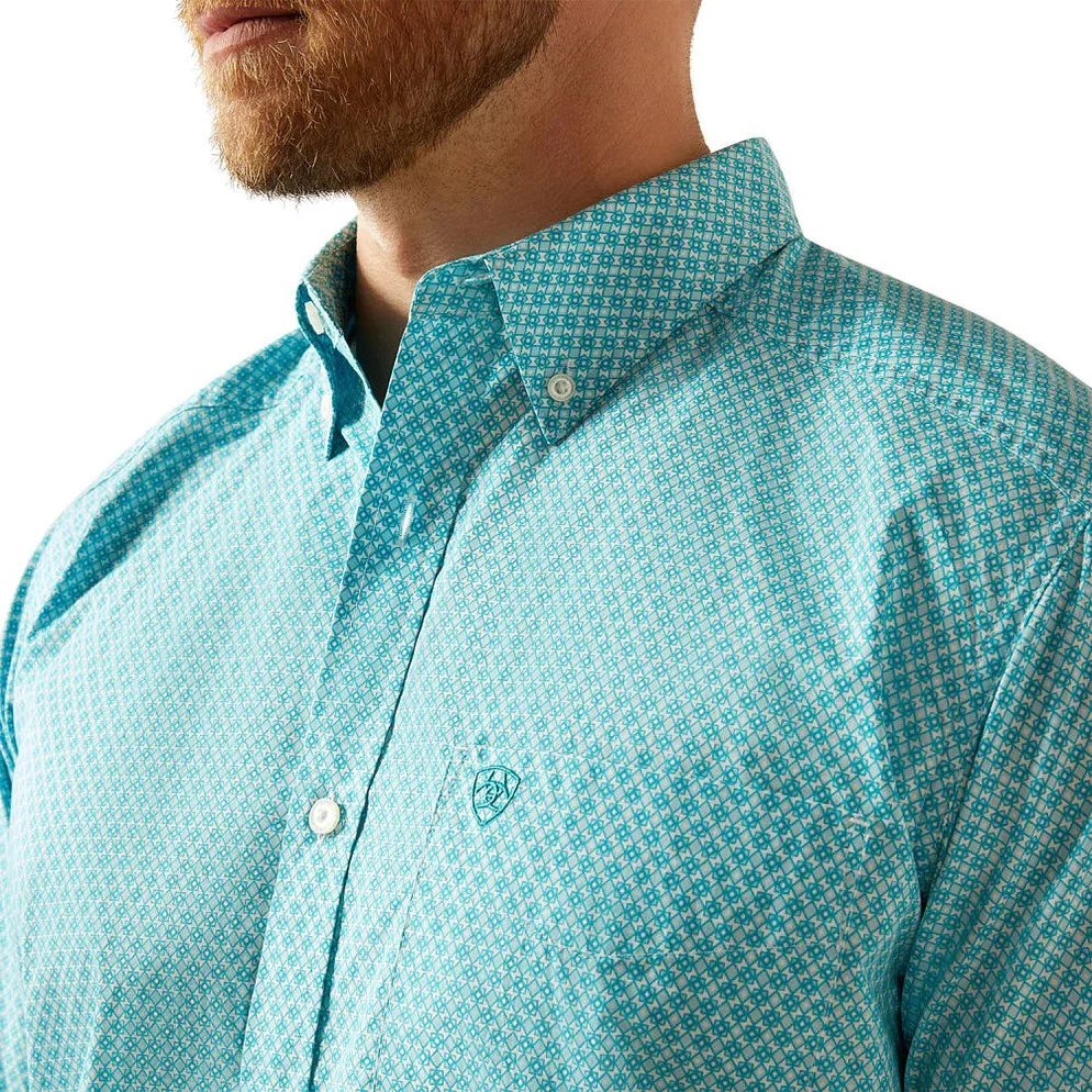 Ariat Men's Short Sleeve Westin Short Sleeve Shirt-Light Blue - Image 2