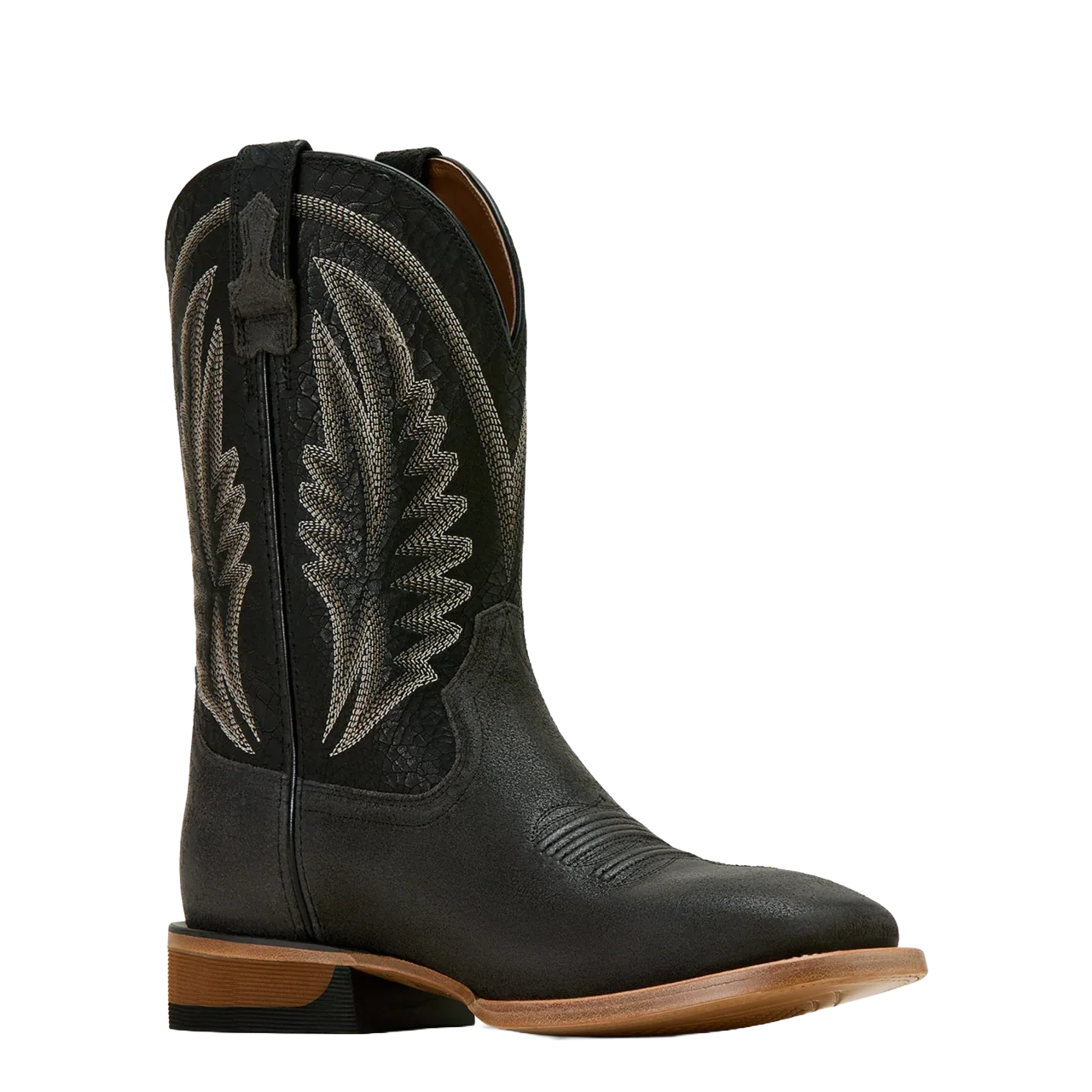 Ariat Men's Sidewinder Wide Square Toe Cowboy Boot- Grizzly Grey/Black