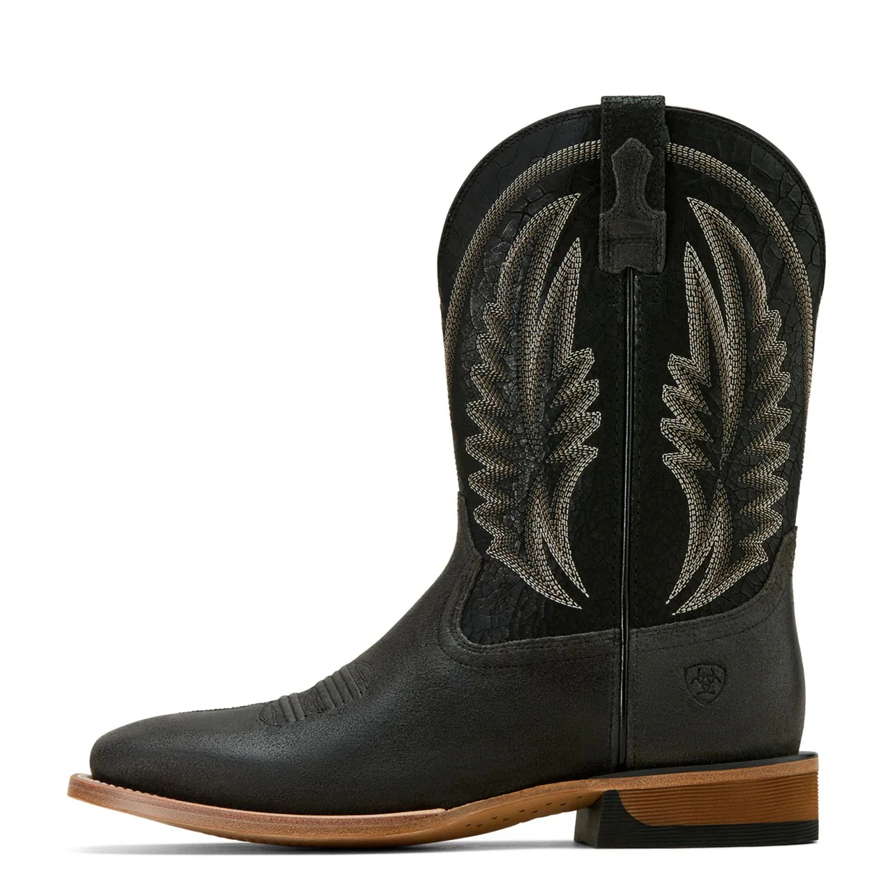 Ariat Men's Sidewinder Wide Square Toe Cowboy Boot- Grizzly Grey/Black - Image 2