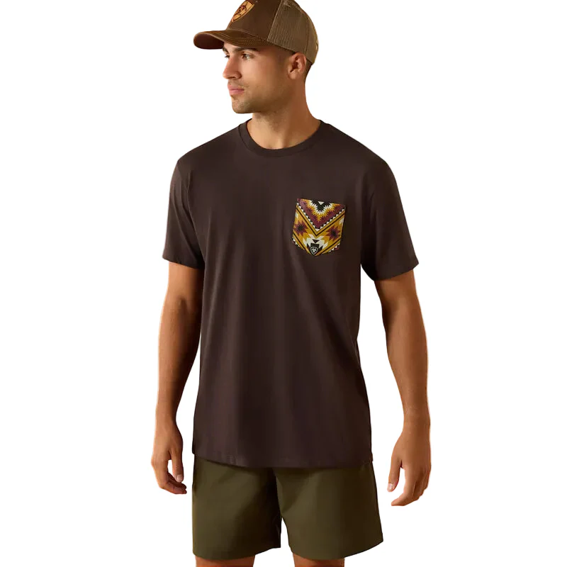 Ariat Men's Southwest Longest Horn Short Sleeve Tee Shirt - Vintage Black