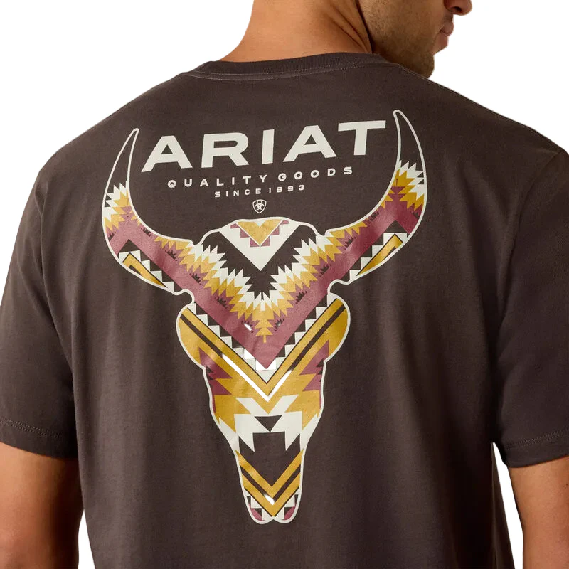 Ariat Men's Southwest Longest Horn Short Sleeve Tee Shirt - Vintage Black - Image 2