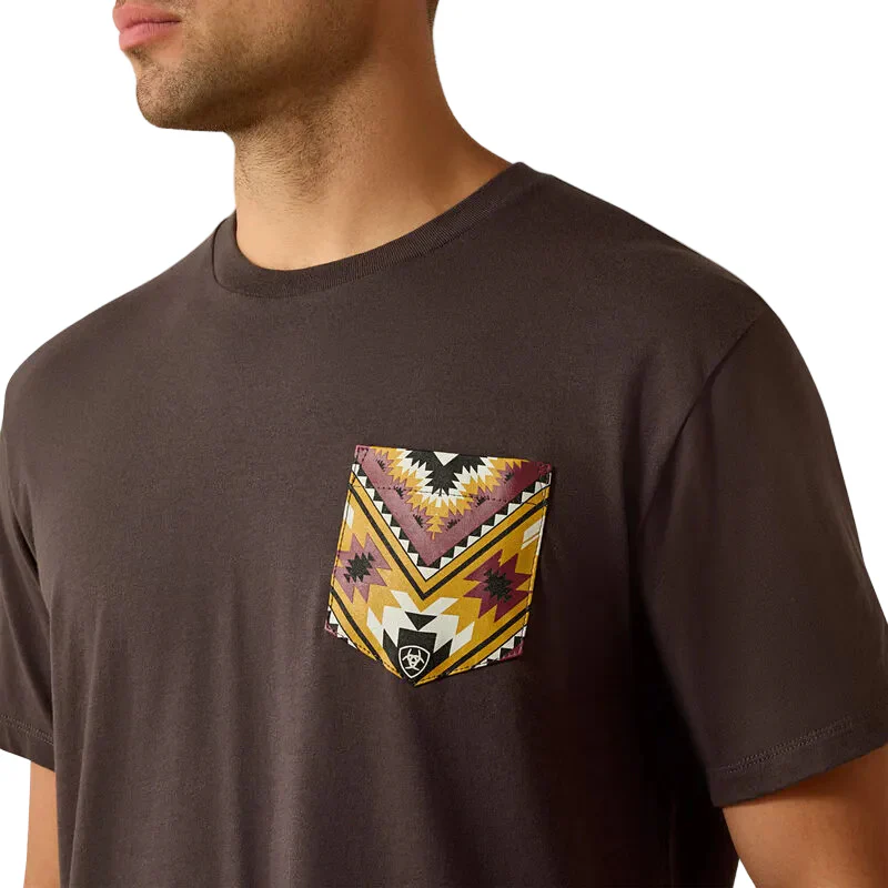 Ariat Men's Southwest Longest Horn Short Sleeve Tee Shirt - Vintage Black - Image 3