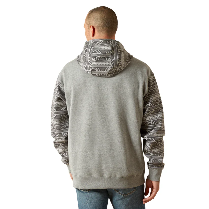 Ariat Men's Southwestern Color Block Hoodie - Grey Geo Serape - Image 2