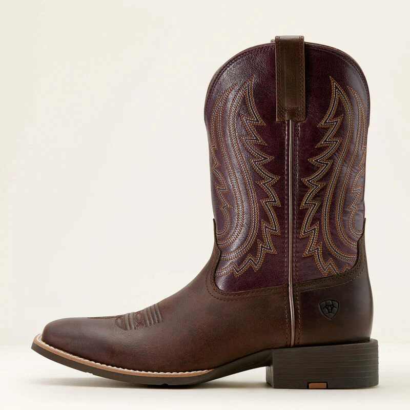 Ariat Men's Sport Big Country Cowboy Boots - Barley Brown/Perfect Purple - Image 2