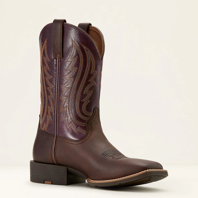 Ariat Men's Sport Big Country Cowboy Boots - Barley Brown/Perfect Purple - Image 4