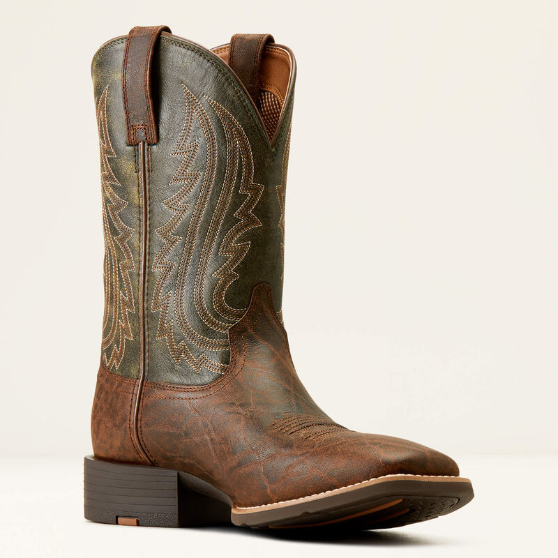 Ariat Men's Sport Big Country Western Boots - Mahogany Elephant Print/Forest Green - Image 6