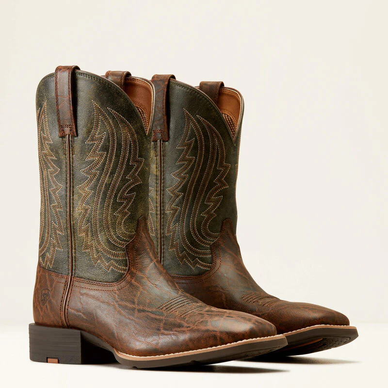 Ariat Men's Sport Big Country Western Boots - Mahogany Elephant Print/Forest Green - Image 7