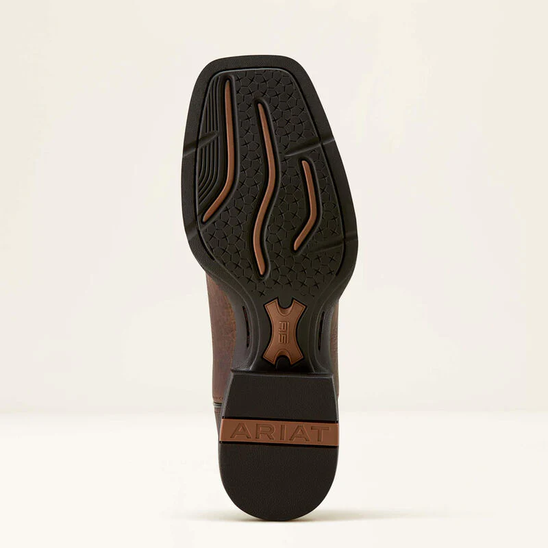 Ariat Men's Sport Rustler Wide Square Toe Cowboy Boot- Toffee Hippo Print Rich Oak - Image 3
