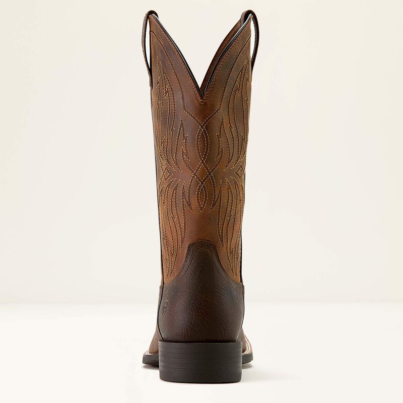 Ariat Men's Sport Rustler Wide Square Toe Cowboy Boot- Toffee Hippo Print Rich Oak - Image 4