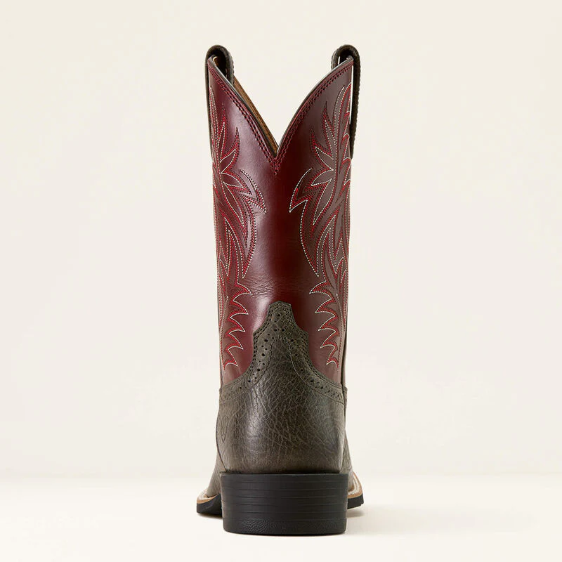 Ariat Men's Sport Wide Square Toe Cowboy Boot- Charcoal Grey Hippo Print - Image 3