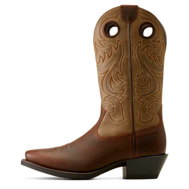Ariat Men's Sport Wide Square Toe Western Boots - Brown Oiled Rowdy - Image 4