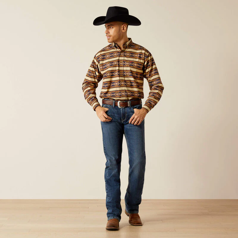Ariat Men's Stanford Classic Fit Long Sleeve Shirt - Khaki - Image 2
