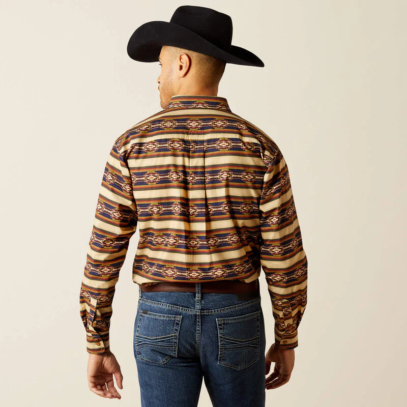 Ariat Men's Stanford Classic Fit Long Sleeve Shirt - Khaki - Image 3