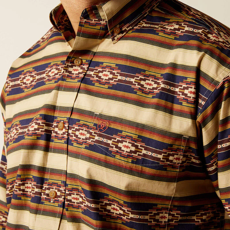 Ariat Men's Stanford Classic Fit Long Sleeve Shirt - Khaki - Image 4