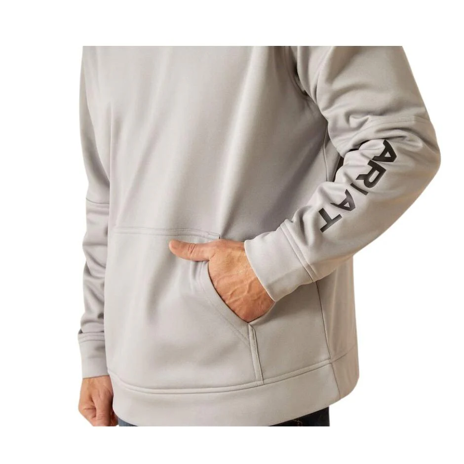 Ariat Men's Tek Fleece 2.0 Camo Pocket Hoodie - Grey Heather - Image 3