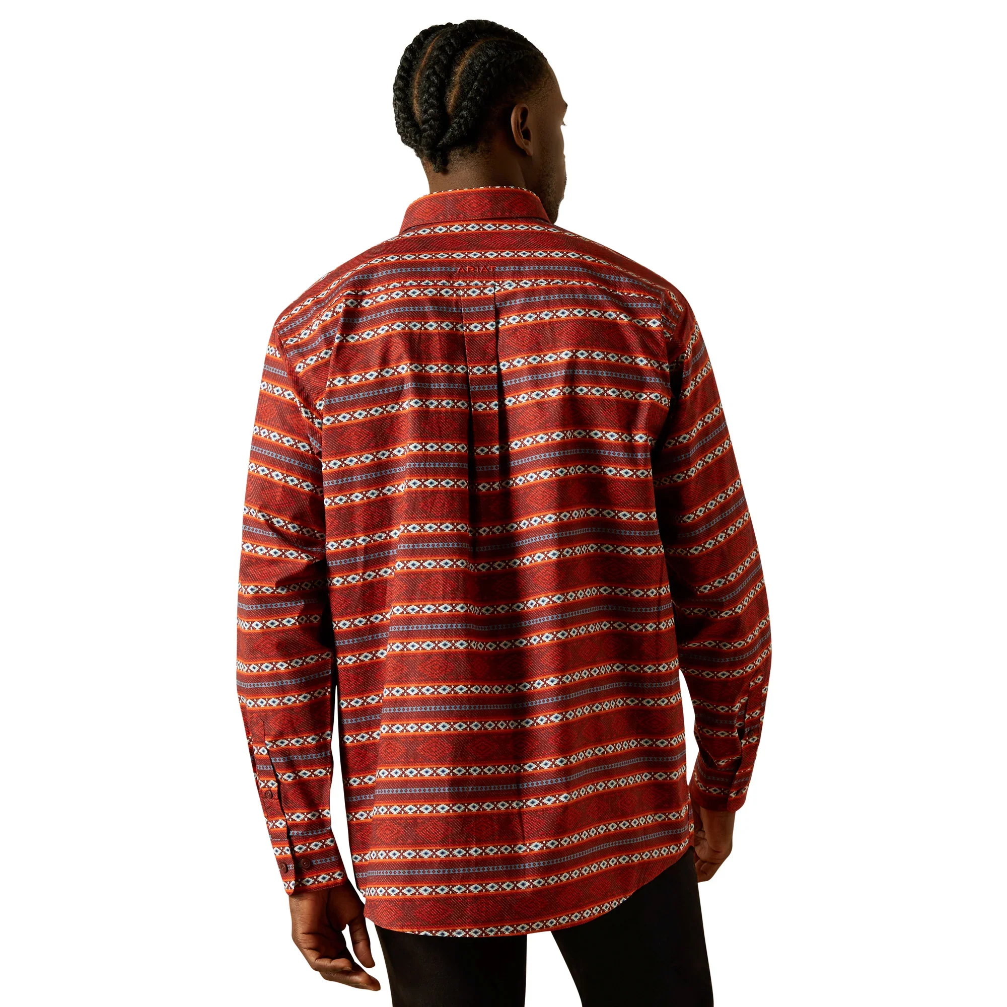 Ariat Men's Tiago Classic Fit Long Sleeve Shirt - Red - Image 2