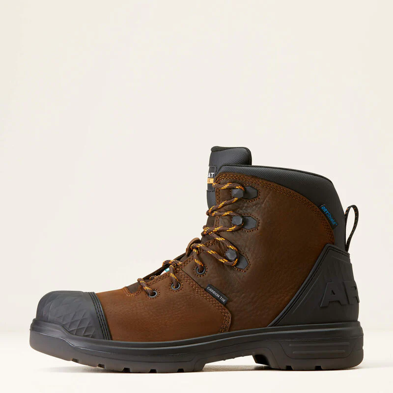 Ariat Men's Turbo Outlaw 6" CSA Waterproof Carbon Toe Work Boots - Rich Brown - Image 2