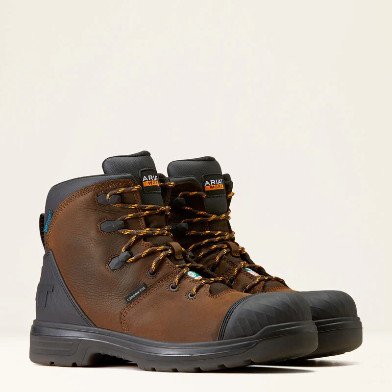 Ariat Men's Turbo Outlaw 6" CSA Waterproof Carbon Toe Work Boots - Rich Brown - Image 7