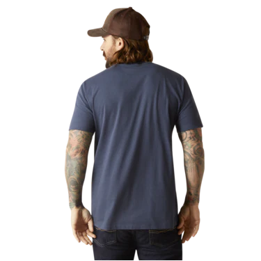 Ariat Men's USA Banner Shield T-Shirt - Navy Heather - Image 2