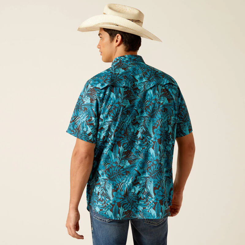 Ariat Men's VentTEK Fitted Short Sleeve Western Shirt - Black - Image 2