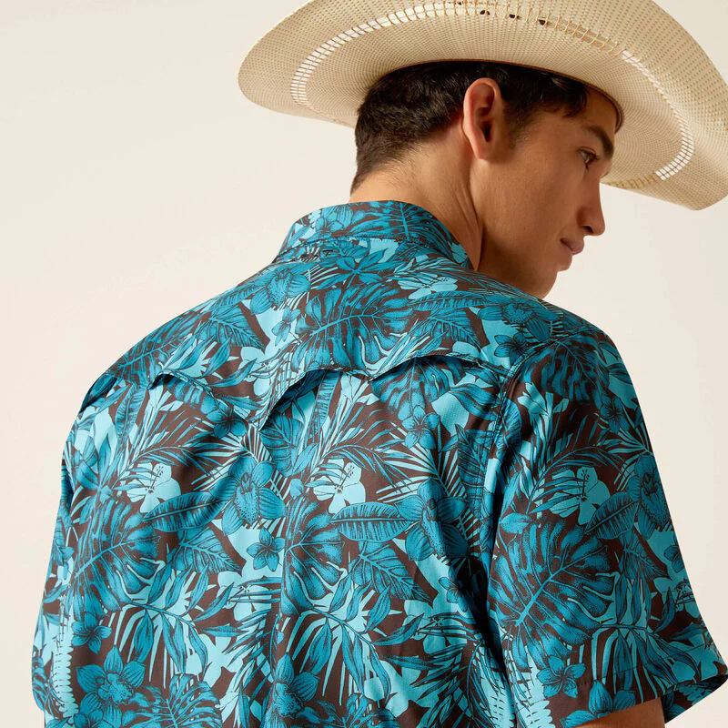 Ariat Men's VentTEK Fitted Short Sleeve Western Shirt - Black - Image 5