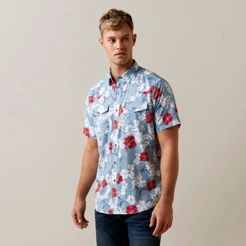 Ariat Men's Venttek Western Aloha Fitted Shirt