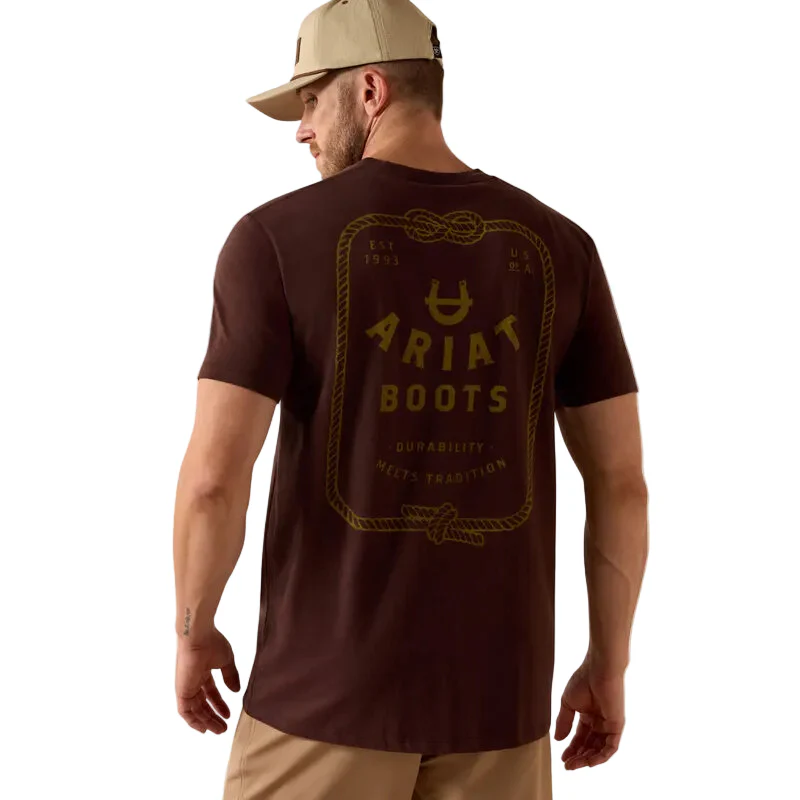 Ariat Men's Western Ropes Short Sleeve Tee Shirt - Puce