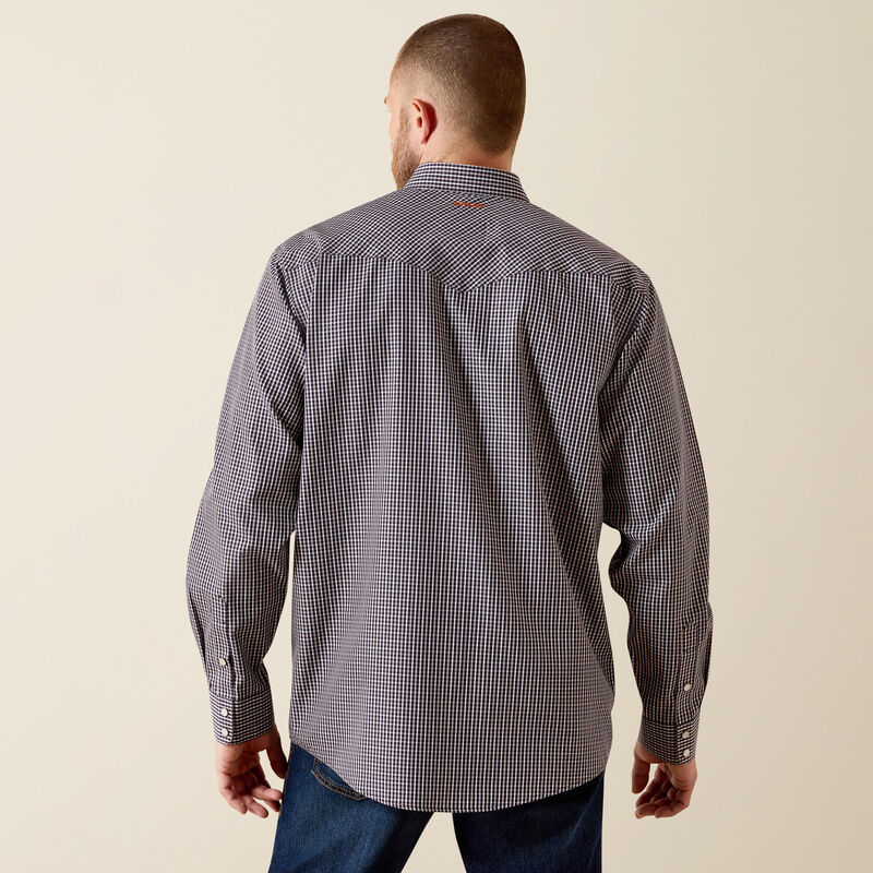 Ariat Men's WF Adonis Classic Fit Long Sleeve Snap Shirt - Navy Plaid - Image 2