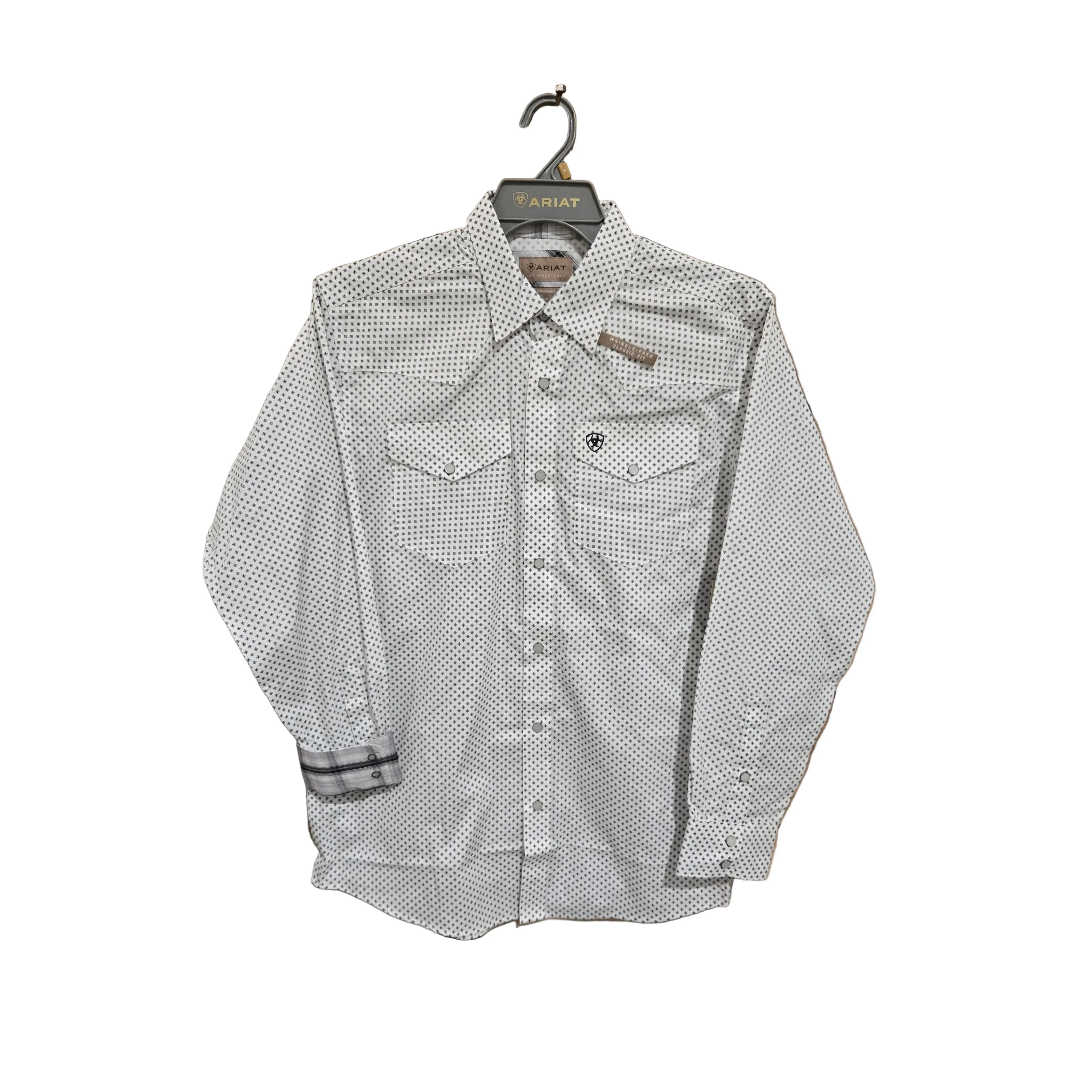 Ariat Men's WF Anthony FTD Long Sleeve Snap Shirt - White